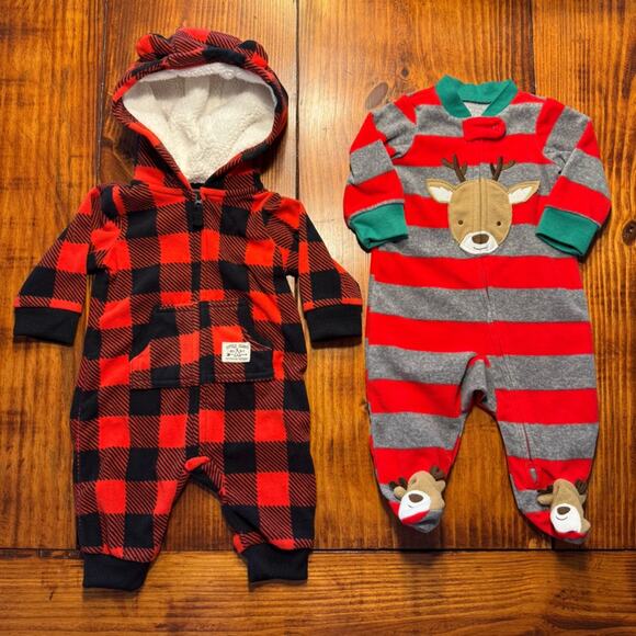 Carter's 3 Month Christmas Holiday Sleeper‎ Set - Picture 1 of 4